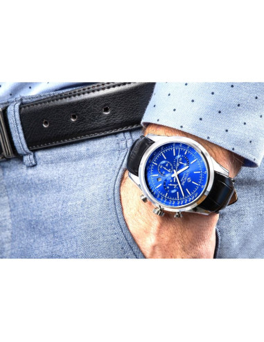 Zegarek męski giewont chronograph sapphire srebrno niebieski gw7650-a3