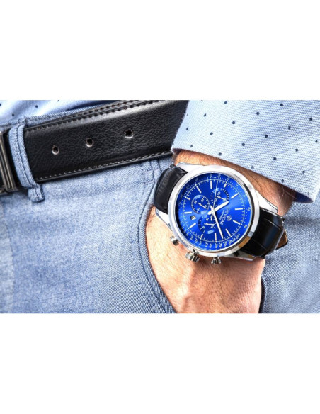 Zegarek męski giewont chronograph sapphire srebrno niebieski gw7650-a3