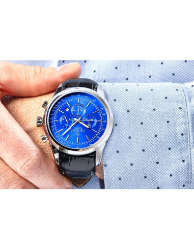 Zegarek męski giewont chronograph sapphire srebrno niebieski gw7650-a3