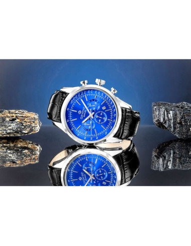 Zegarek męski giewont chronograph sapphire srebrno niebieski gw7650-a3