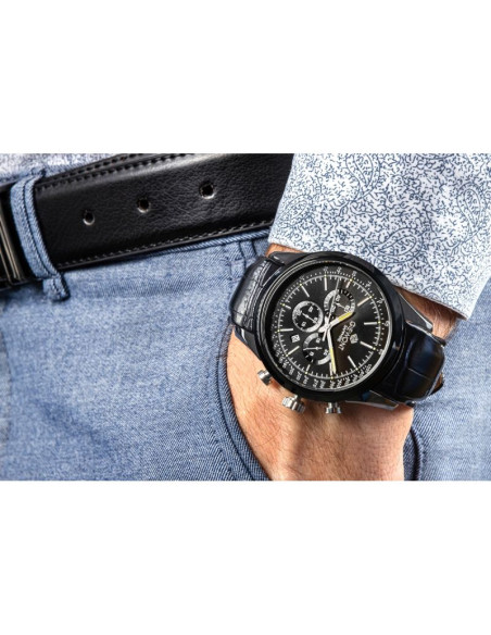 Zegarek męski giewont chronograph sapphire czarny gw7650-a4