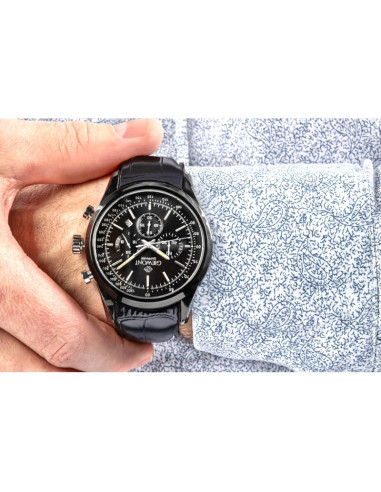 Zegarek męski giewont chronograph sapphire czarny gw7650-a4