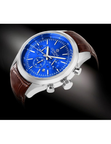 Zegarek męski giewont chronograph sapphire srebrno niebieski gw7650-a5