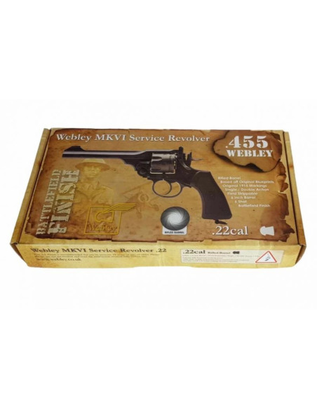 Rewolwer webley mkvi .455 police kal.4,5 mm diabolo łuski 6-strzał. lufa 4" co2 black ekp do17j