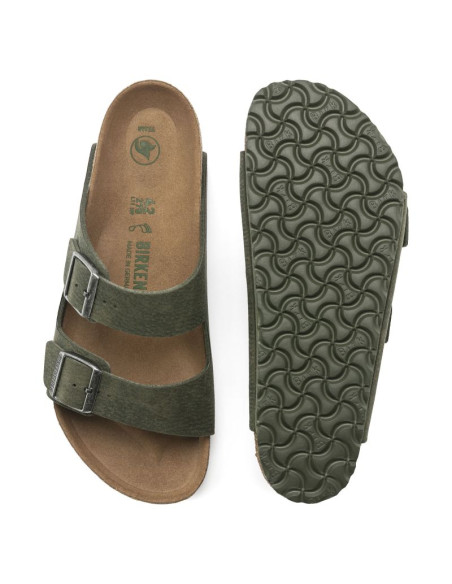 Klapki birkenstock arizona vegan microfaser regular damskie-męskie desert dust thyme na szeroką stopę wegańskie (1024550)