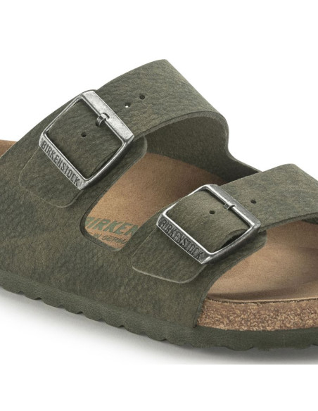 Klapki birkenstock arizona vegan microfaser regular damskie-męskie desert dust thyme na szeroką stopę wegańskie (1024550)
