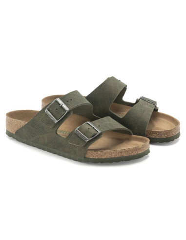 Klapki birkenstock arizona vegan microfaser regular damskie-męskie desert dust thyme na szeroką stopę wegańskie (1024550)
