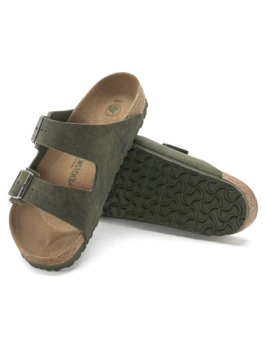 Klapki birkenstock arizona vegan microfaser regular damskie-męskie desert dust thyme na szeroką stopę wegańskie (1024550)