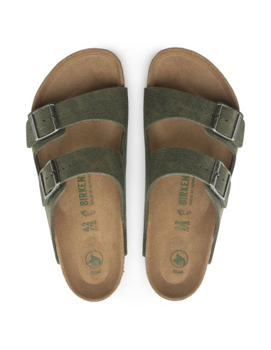 Klapki birkenstock arizona vegan microfaser regular damskie-męskie desert dust thyme na szeroką stopę wegańskie (1024550)