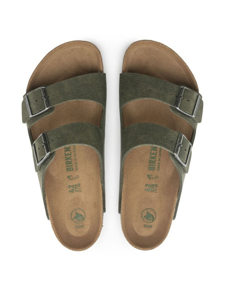 Klapki birkenstock arizona vegan microfaser regular damskie-męskie desert dust thyme na szeroką stopę wegańskie (1024550)