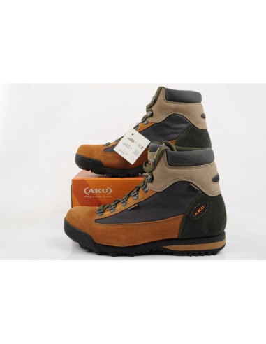 Aku buty sportowe trekkingowe damskie slope gtx skórzane za kostkę brązowe szare