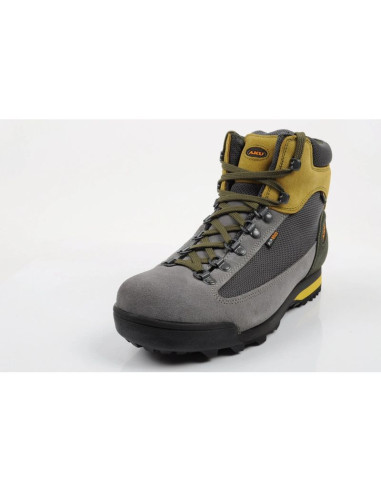 Aku buty sportowe trekkingowe męskie slope gtx skórzane za kostkę szare żołte