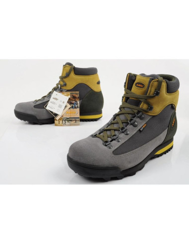 Aku buty sportowe trekkingowe męskie slope gtx skórzane za kostkę szare żołte