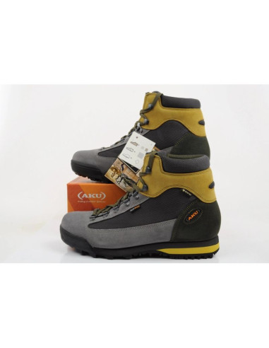 Aku buty sportowe trekkingowe męskie slope gtx skórzane za kostkę szare żołte
