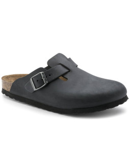 Chodaki damskie/męskie birkenstock boston black olejowana skóra klapki narrow wąskie (0059463)