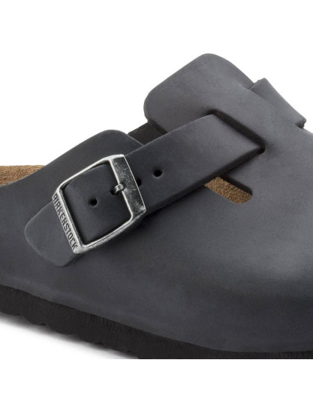 Chodaki damskie/męskie birkenstock boston black olejowana skóra klapki narrow wąskie (0059463)