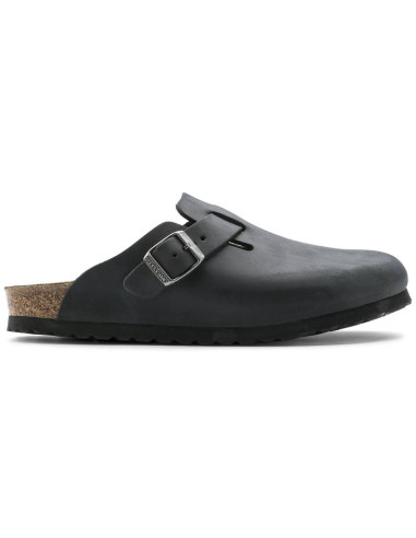 Chodaki damskie/męskie birkenstock boston black olejowana skóra klapki narrow wąskie (0059463)