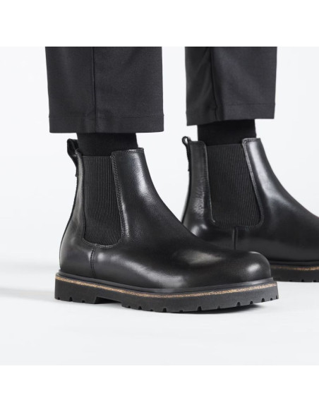 Sztyblety męskie birkenstock highwood slip on m lena black ze skóry naturalnej (1025764)