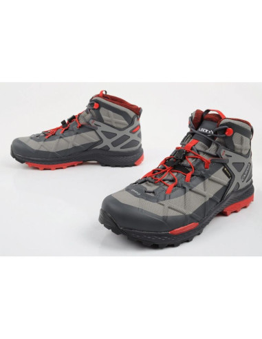 Aku buty trekkingowe męskie rocket gore-tex turystyczne za kostkę szare czerwone