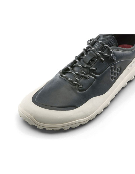 Buty męskie vivobarefoot tracker leather at low mens obsidian/white (309534-04)