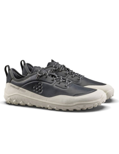 Buty męskie vivobarefoot tracker leather at low mens obsidian/white (309534-04)