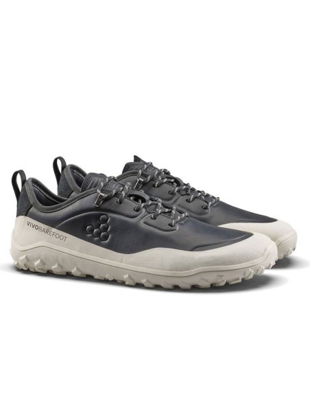 Buty męskie vivobarefoot tracker leather at low mens obsidian/white (309534-04)