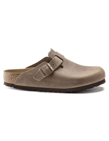 Chodaki damskie/męskie birkenstock boston tabacco brown olejowana skóra klapki regular szerokie (0960811)