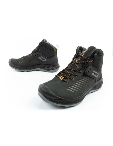 Grisport nero  buty męskie trekkingowe skórzane wodoodporne za kostkę