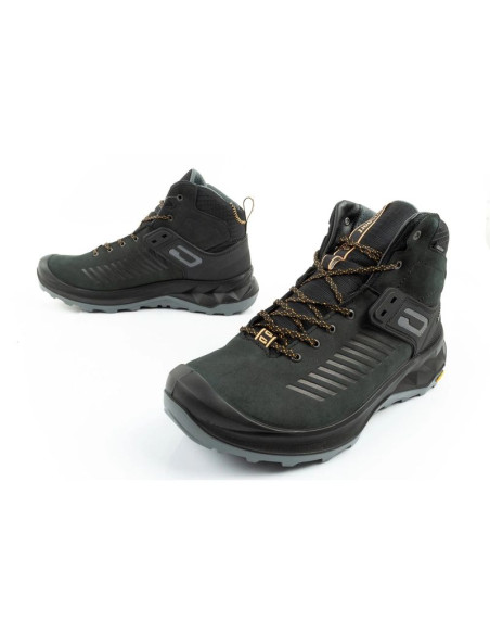 Grisport nero  buty męskie trekkingowe skórzane wodoodporne za kostkę