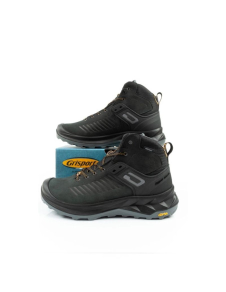 Grisport nero  buty męskie trekkingowe skórzane wodoodporne za kostkę