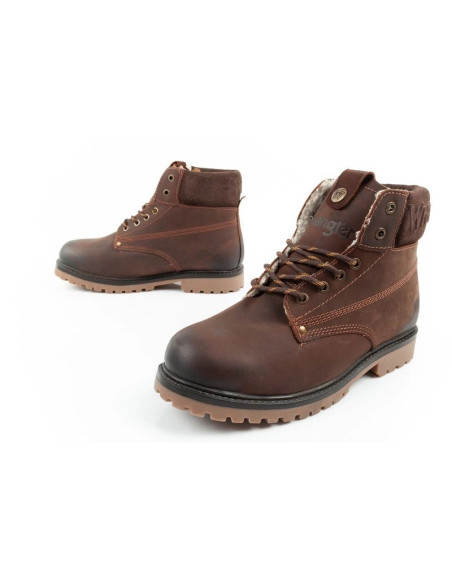 Wrangler arch fur buty męskie sztyblety trzewiki eleganckie ocieplane brązowe