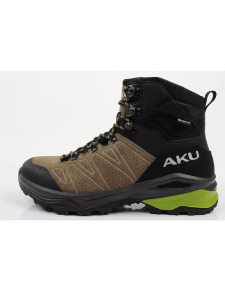 Aku buty sportowe trekkingowe męskie adapta gore-tex skórzane czarne zielone