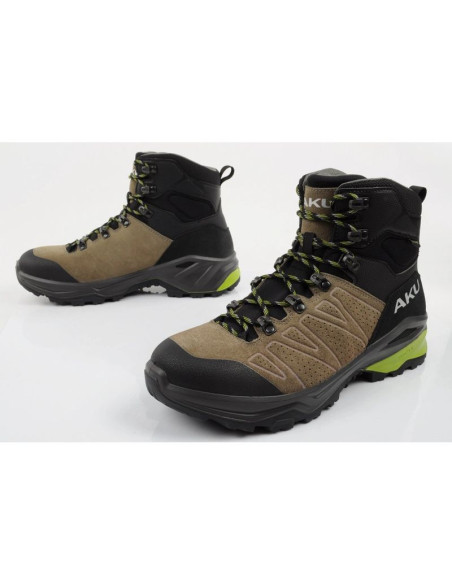 Aku buty sportowe trekkingowe męskie adapta gore-tex skórzane czarne zielone