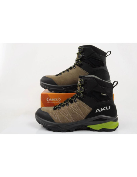 Aku buty sportowe trekkingowe męskie adapta gore-tex skórzane czarne zielone