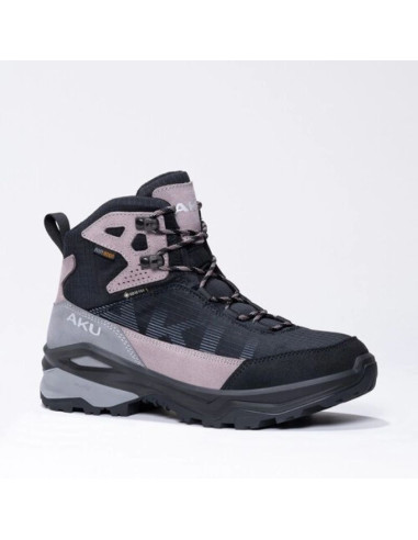 Aku buty sportowe trekkingowe damskie adapta gore-tex skórzane czarne różowe