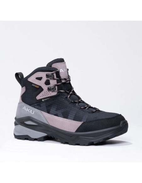 Aku buty sportowe trekkingowe damskie adapta gore-tex skórzane czarne różowe