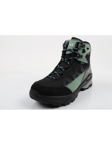 Aku buty sportowe trekkingowe damskie adapta gore-tex skórzane czarne zielone