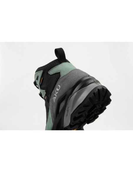 Aku buty sportowe trekkingowe damskie adapta gore-tex skórzane czarne zielone