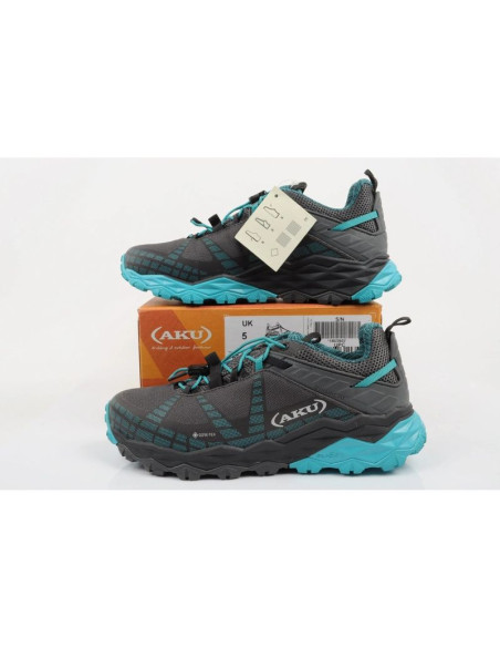 Aku buty sportowe trekkingowe damskie flyrock gore-tex wytrzymałe szare niebieskie