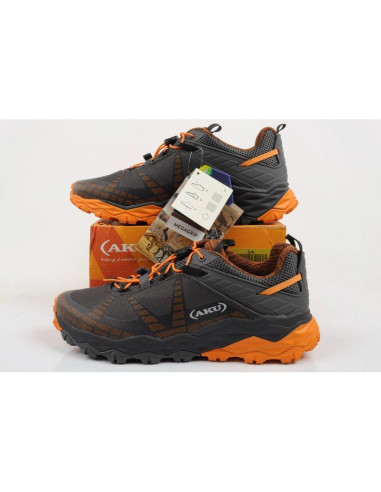 Aku buty sportowe trekkingowe męskie flyrock vibram wytrzymałe szare pomarańczowe