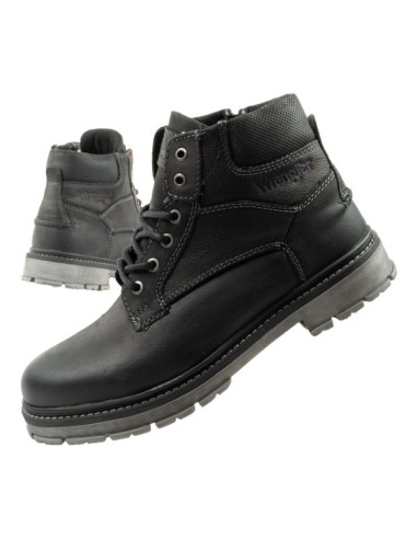 Wrangler allan mid  buty męskie sztyblety trzewiki eleganckie skórzane czarne