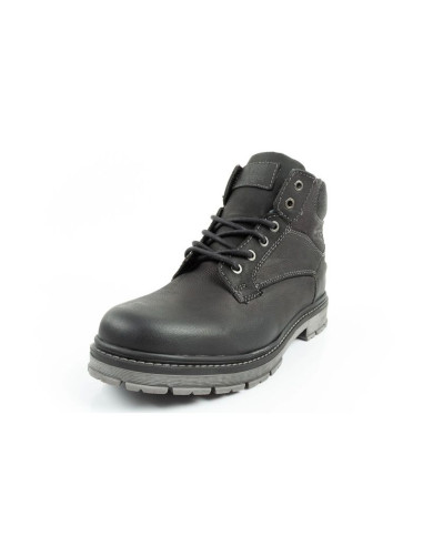 Wrangler allan mid  buty męskie sztyblety trzewiki eleganckie skórzane czarne