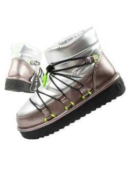 D.franklin buty śniegowce damskie zimowe modne ocieplane botki srebrne