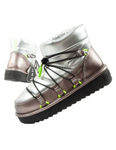 D.franklin buty śniegowce damskie zimowe modne ocieplane botki srebrne