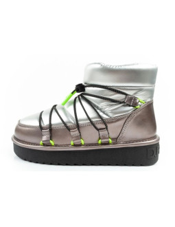 D.franklin buty śniegowce damskie zimowe modne ocieplane botki srebrne 2