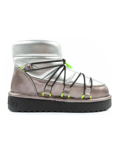 D.franklin buty śniegowce damskie zimowe modne ocieplane botki srebrne