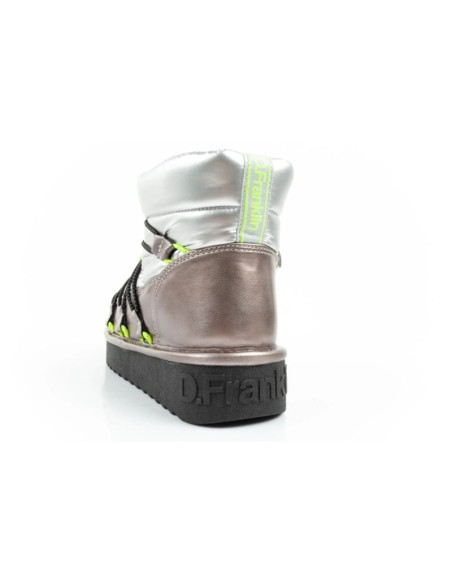 D.franklin buty śniegowce damskie zimowe modne ocieplane botki srebrne