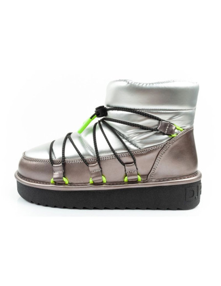 D.franklin buty śniegowce damskie zimowe modne ocieplane botki srebrne