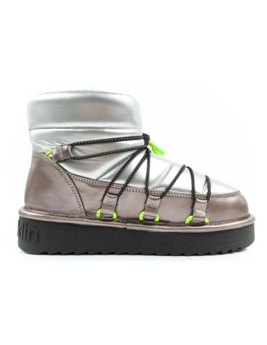 D.franklin buty śniegowce damskie zimowe modne ocieplane botki srebrne