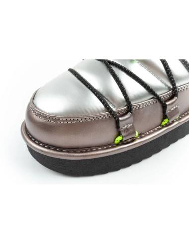 D.franklin buty śniegowce damskie zimowe modne ocieplane botki srebrne